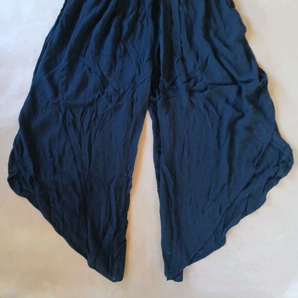 Black Palazzo Pants Free Size M/L/XL Festival Yoga Boho Beach Hippie Rayon - Picture 3 of 9